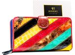 Rovicky | Portafoglio Grande Da Donna, In Pelle, Con Motivo Patchwork, Colorato, 10X18,5 Cm