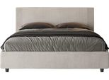 Ityhome - Letto Con Rete Imbottito 160X210 Tessuto Labirinto 01 Bianco Rosal