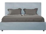 Ityhome - Letto Senza Rete Imbottito 160X190 Microfibra Azzurro Mika