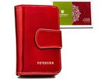 Peterson | Portafoglio Da Donna, In Vernice, Con Chiusura A Scatto, Rosso, 8,5X12,5 Cm