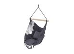 Qls Sedia Sospesa Stile Boho 130X100 Cm Con 2 Cuscini Sedia Sospesa Fino A 200 Kg Grafite 11281