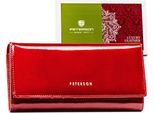 Peterson | Portafoglio Da Donna Laccato, Con Protezione Rfid, Rosso, 18,5X9 Cm