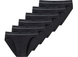 Uncover By Schiesser Slip Da Uomo 6-Pack - Slip Rio, Serie "Uncover"", Logo In Vita Nero 3XL"