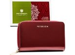 Peterson | Portafoglio Da Donna In Pelle, Con Rfid In Regalo, Rosso, 14,5X10 Cm