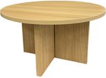 Tavolino Da Caffè Rotondo Scandinavo Da 80 Cm Con Effetto Legno Chiaro - Oviala Cassidy