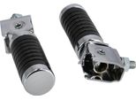 Set: 2X Poggiapiedi Passeggero Con Tappo, Nero / Cromato - Per Mz ES175, ES250, ETS250, TS250, ETZ125, ETZ150, ETZ250, ETZ251, ETZ301