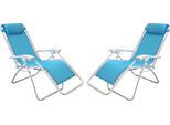Milanihome.It - Sdraio Pieghevole Con Struttura Bianca E Textilene Blu Per Campeggio Spiaggia Mare Piscina Giardinodi Coloreazzurro