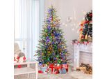 Costway Albero Di Natale Artificiale Da 210 Cm, Albero Di Natale Con Illuminazione, 300 Luci Led Multicolore, 11 Modalità&678 Rami In Pe, Albero Di Natale Per Ufficio Verde
