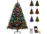 Costway Albero Di Natale Artificiale 180 Cm, Albero Di Natale Con 370 Luci Rgb Multicolore, 1054 Punte Di Rami E Telecomando, Albero Di Natale Natalizio