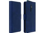 Avizar, Flip Cover Portafoglio Soft Touch Con Funzione Stand Per Oppo Reno 2, Blu Scuro