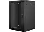 Lanberg Rack Wandschrank 48,30Cm (19") 18U/600X600 GlastüR Schwarz (WF01-6618-10B)"