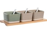 Set Di Antipasti Dkd Home Decor 29 X 11,5 X 1,5 Cm Porcellana Scandinava Di Bambù Multicolore