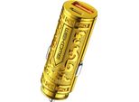 Wekome WP-C37 Serie Sakin - Caricabatterie Da Auto Pd 20W A Ricarica Rapida USB-C E USB-A (Oro)