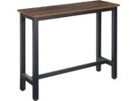 Tavolo Da Bar Lestarain, Tavolo Da Bar, Tavolo Da Bistrot, Tavolo Da Cucina, Metallo E Mdf, 120 X 40 X 100 Cm (L X P X A), Faggio Scuro