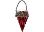 Targhetta Natalizia Clayre & Eef 6X6X10 Cm In Vetro Rosso
