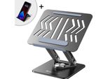 Supporto Per Laptop E Tablet Wozinsky Wrs-Cpy84Sb 360 Alluminio + Gratis! Supporto Per Smartphone - Nero
