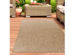 Tappeto Per Interni Ed Esterni A Pelo Basso Resistente Alle Intemperie Monocolore In Beige Dimensioni - 80 X 150 Cm