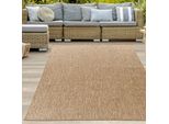 Tappeto Moderno Per Interni Ed Esterni, Resistente Agli Agenti Atmosferici, Stile Tinta Unita In Beige Dimensioni - 80 X 150 Cm