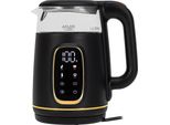 Bollitore Elettrico Adler 1,7L, Vetro, Nero E Oro, Controllo Della Temperatura, Display Led, Ad 1305 Bg