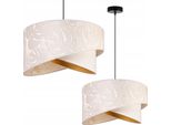 Light-Home Milan Lampada A Sospensione Con Paralume - Lampada Da Soffitto Industriale - Lampada A Sospensione In Metallo Con Paralume In Velluto - Crema Monserta, Nero