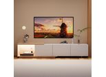 Mobile Tv Fortuna Lai, Mobile Tv Basso Con Cassetti, Tavolo Tv Moderno Con Spazio Di Archiviazione, Tavolo Tv Per Soggiorno E Sala Da Pranzo, Bianco, 240 X 38 X 44 Cm