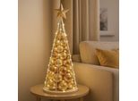 Albero Decorativo HWC-O91, Albero Di Natale Ornamentale Albero Di Natale Decorazione Albero Di Natale Per Decorare, Metallo 90Cm ~ Bianco