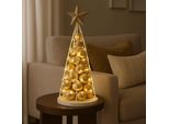Albero Decorativo HWC-O91, Albero Di Natale Ornamentale Albero Di Natale Decorazione Albero Di Natale Per Decorare, Metallo 60Cm ~ Bianco