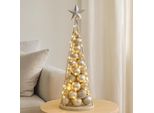 Albero Decorativo HWC-O91, Albero Di Natale Ornamentale Albero Di Natale Da Decorare, Metallo 90Cm ~ Color Argento