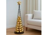 Albero Decorativo HWC-O91, Albero Di Natale Ornamentale Albero Di Natale Decorazione Albero Di Natale Per Decorare, Metallo 115Cm ~ Nero