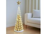 Albero Decorativo HWC-O91, Albero Di Natale Ornamentale Albero Di Natale Decorazione Albero Di Natale Per Decorare, Metallo 115Cm ~ Bianco