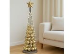 Albero Decorativo HWC-O91, Albero Di Natale Decorazione Albero Di Natale Da Decorare, Metallo 115Cm ~ Color Argento