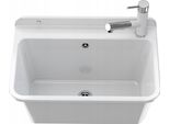 Granitan | Lavello Grande - 61X41 Cm - Bianco - Resistente Agli Agenti Chimici, Ideale Per Officina E Garage
