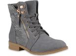 Mytrendshoe Donna Stivaletti Stringati Stivaletti Stringati Cerniera 815442 Stivale Da Lavoro, Colore: Grigio, Taglia: 38