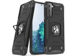Wozinsky Ring Armor Custodia Ibrida Blindata + Supporto Magnetico Per Samsung Galaxy S22+ (S22 Plus) Nero