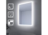 Sonni Specchio Da Bagno Con Bordo Opaco 60 X 40 Cm Illuminazione A Led A Risparmio Energetico Specchio Senza Rame E Senza Piombo Specchio Da Parete IP44