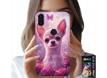 Custodia Per Xiaomi Note 7 - Chihuahua Carino Su Sfondo Rosa Con Fiori