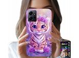 Custodia Per Xiaomi Note 12 4G - Simpatica Tigre Su Sfondo Rosa + Vetro