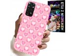 Custodia Per Xiaomi Note 11 / 11S - Cuori Check Rosa + Vetro