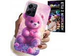 Custodia Per Xiaomi Note 12 4G - Orsetto Carino Su Sfondo Rosa, Custodia + Vetro