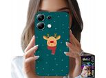 Custodia Per Xiaomi Note 13 4G - Renna Su Sfondo Verde Motivi Natalizi
