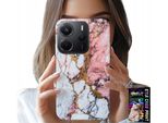 Custodia Per Xiaomi Note 14 4G - Rosa, Marmo Bianco, Motivi In Pietra