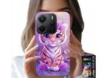 Custodia Per Xiaomi Note 14 4G - Simpatica Tigre Su Sfondo Rosa + Vetro