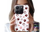 Custodia Per Xiaomi Note 14 4G - Zampe Di Cane Su Sfondo Bianco, Cane, Gatto, Orsacchiotto