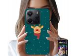 Custodia Per Xiaomi Note 14 4G - Renna Su Sfondo Verde Motivi Natalizi