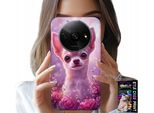 Custodia Per Xiaomi Redmi A3 - Chihuahua Carino Su Sfondo Rosa Con Fiori