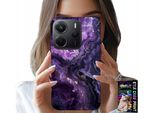 Custodia Per Xiaomi Note 14 4G - Moda Donna In Marmo Viola + Vetro