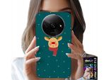 Custodia Per Xiaomi Redmi A3 - Renna Su Sfondo Verde Motivi Natalizi