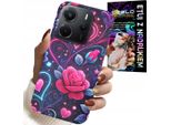 Custodia Per Xiaomi Note 14 4G - Cuore, Rosa, Custodia Per Adolescenti + Vetro