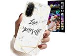 Custodia Per Xiaomi Poco X7 Pro 5G - Bianco Marmorizzato Con Cornici Dorate Love You