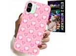 Custodia Per Xiaomi Redmi A1 - Cuore Griglia Rosa + Vetro